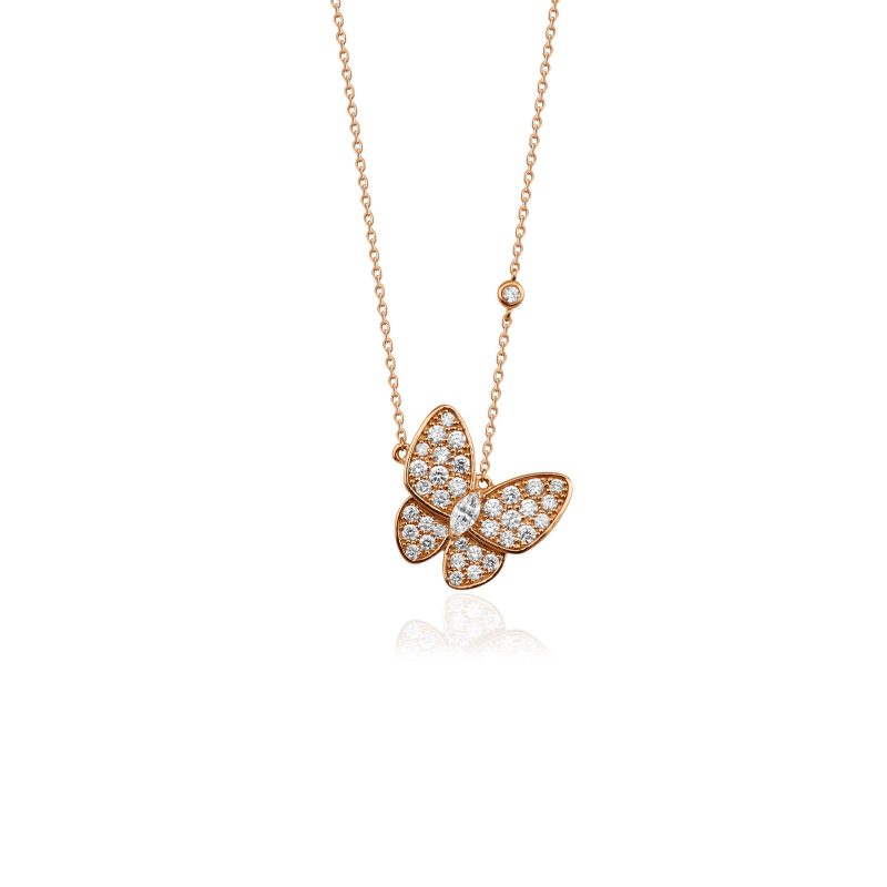 Mori - Diamond Pave Butterfly Necklace