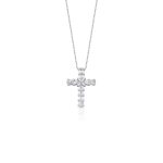 Hikari - Baguette Diamond Cocktail Cross Necklace