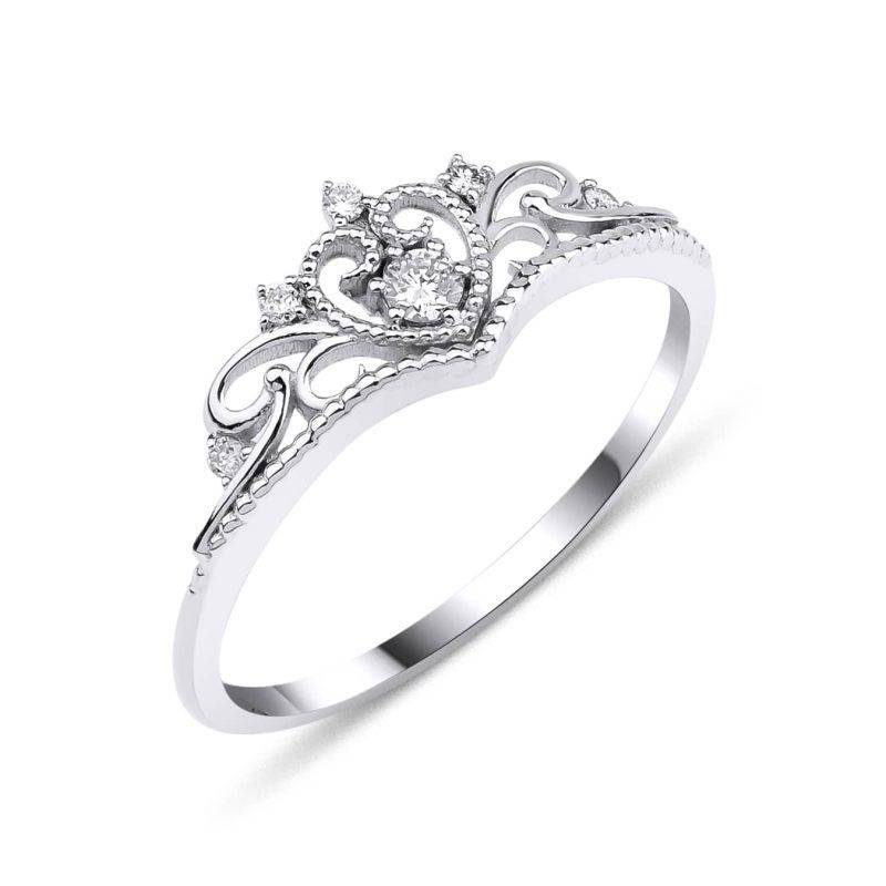 Tiara Design 0.08ct Diamond Ring