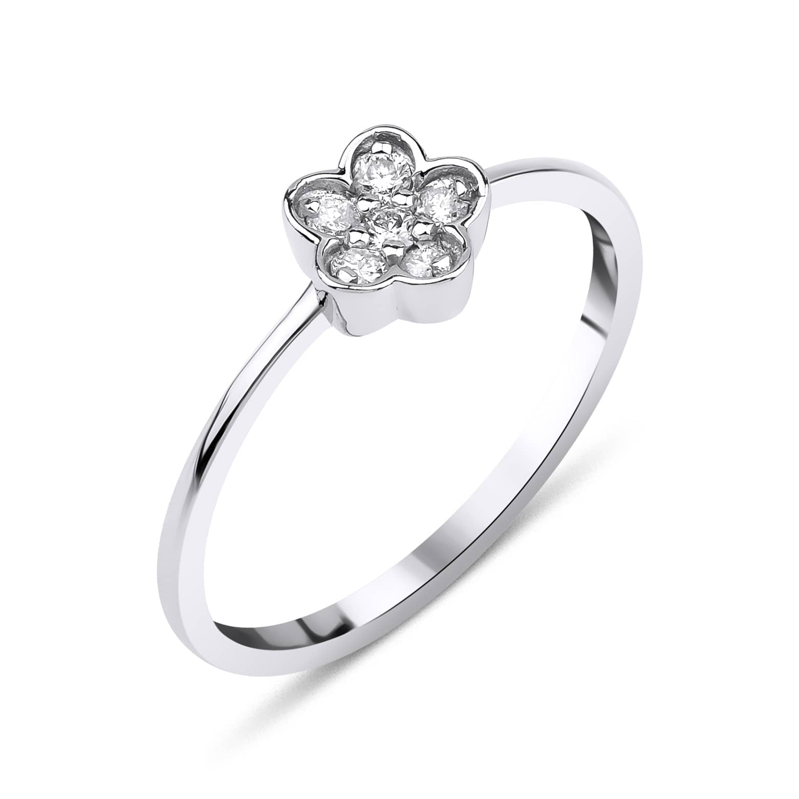 Dainty Flower 0.12ct Diamond Ring
