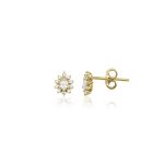 Solid Gold Pear 0.30ct Diamond Stud Earrings