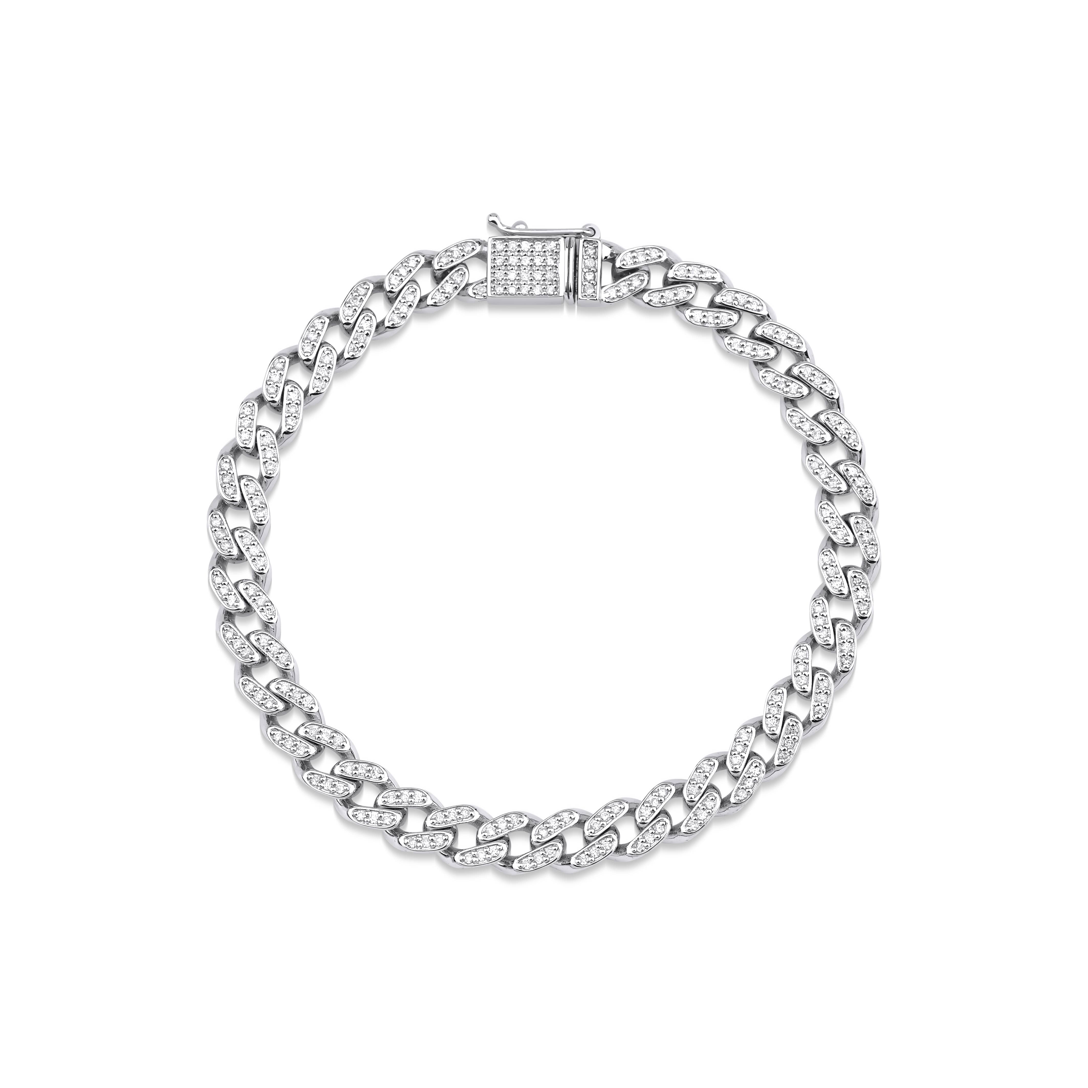 Diamond Cuban Link Chain 2.18ct Bracelet