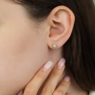 Solid Gold Pear 0.30ct Diamond Stud Earrings