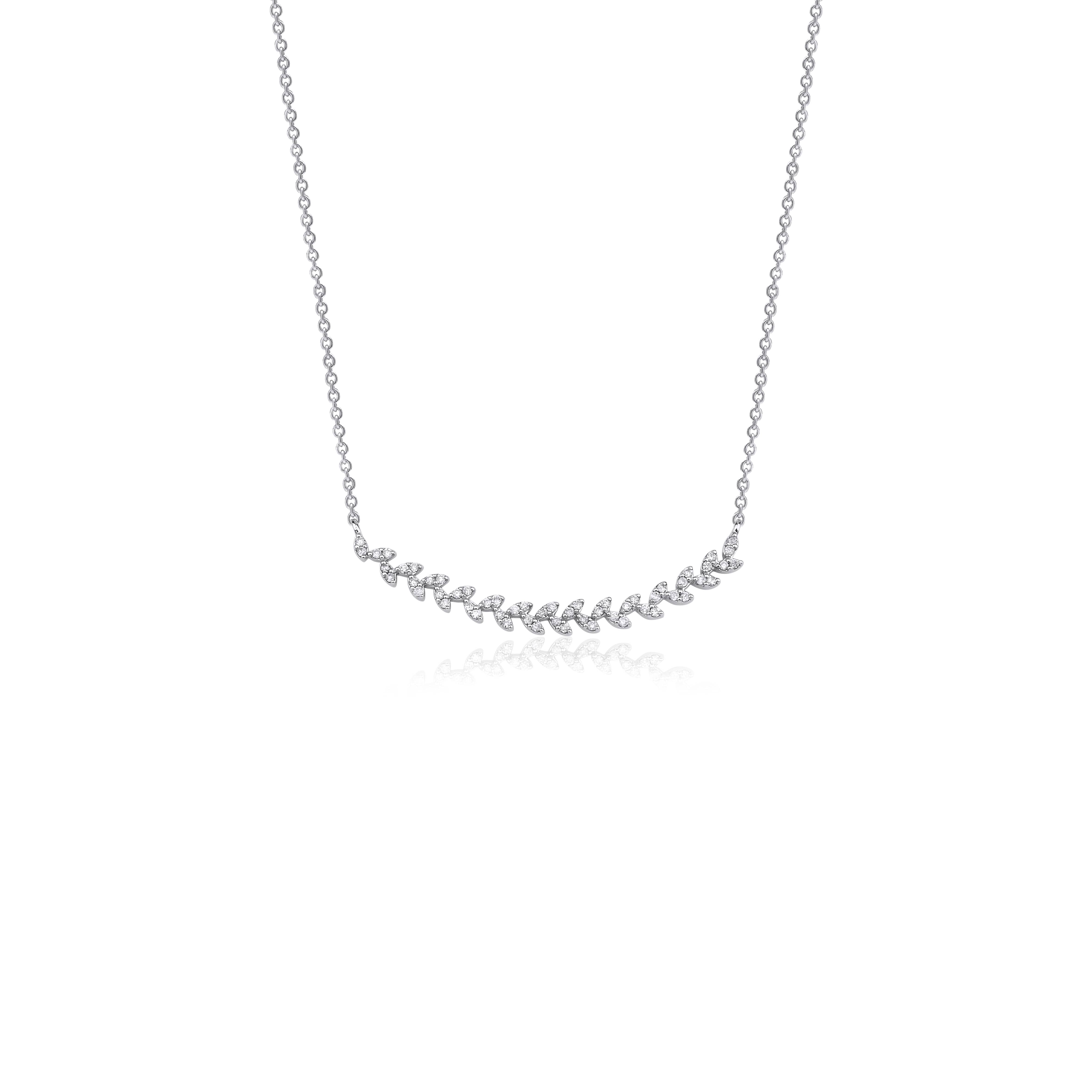 Diamond Wheat Design Cluster 0.22ct Necklace
