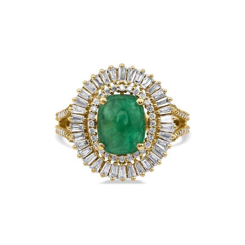 Diamond Cluster Emerald 3.37ct Ring