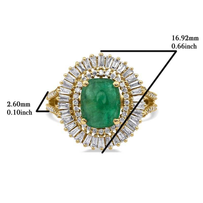 Diamond Cluster Emerald 3.37ct Ring