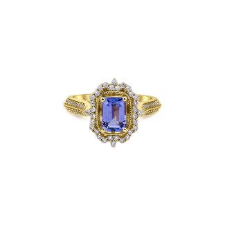 Tanzanite And Diamond 1.42ct Ring