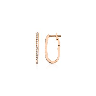 Solid Gold and Diamond Huggies Hoop 0.30ct Earring