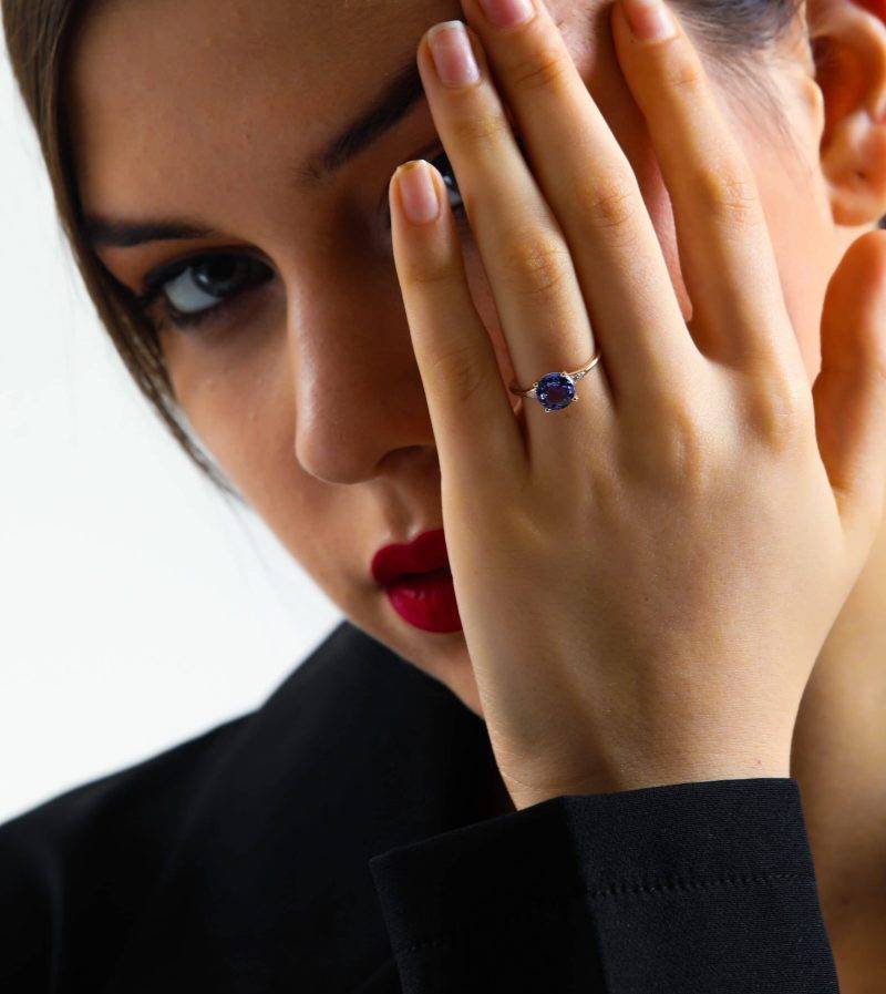 Tanzanite And Diamond 1.71 ct Engagement Ring