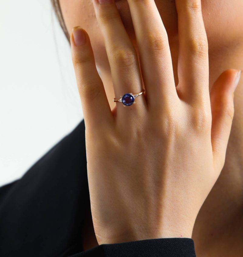 Tanzanite And Diamond 1.71 ct Engagement Ring