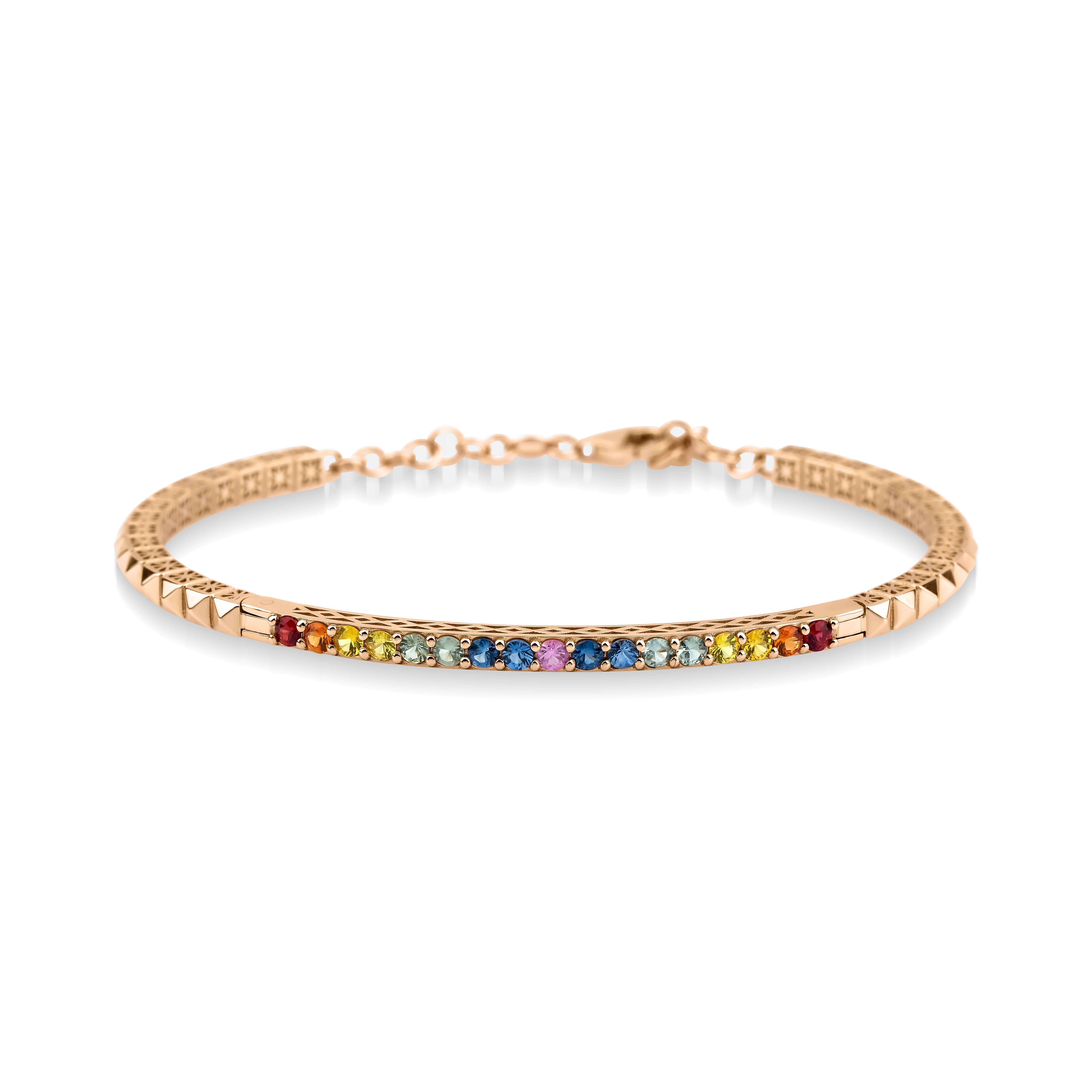 Dainty 1.30ct Rainbow Sapphire Bracelet