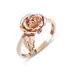 Rose and Leaf Solid Gold Ring