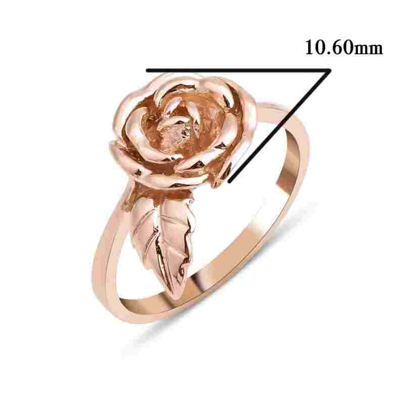 Rose and Leaf Solid Gold Ring