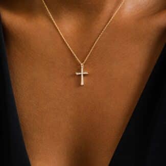 Dainty 0.12ct Diamond Cross Necklace