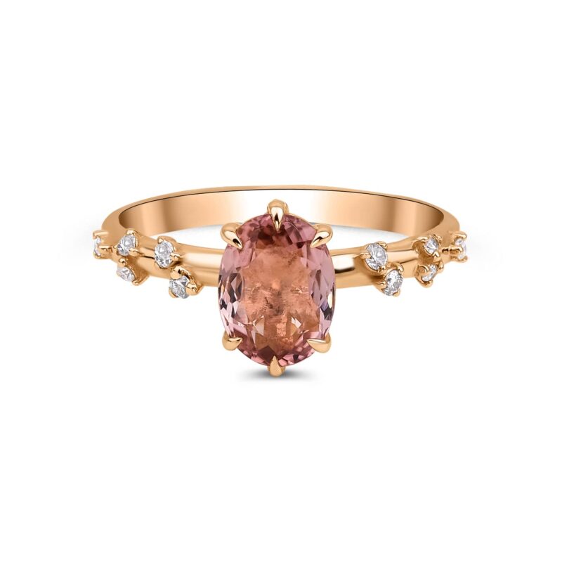 Pink Tourmaline And Diamond 1.28ct Ring
