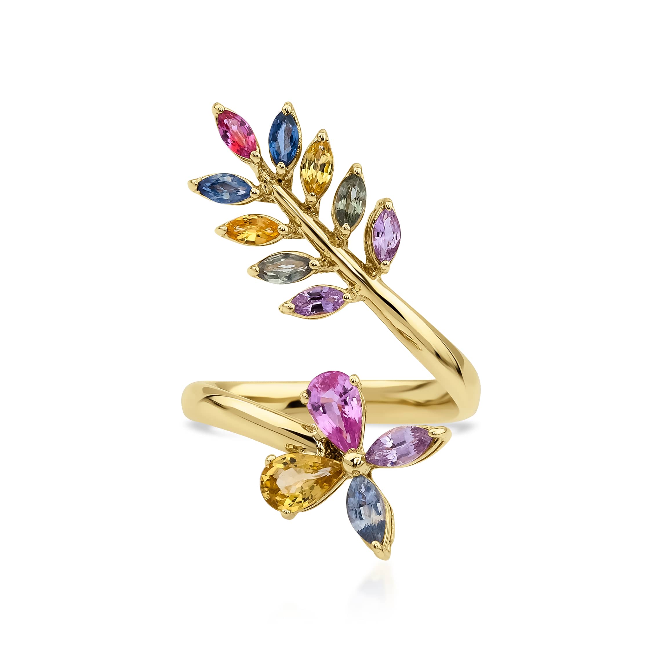 Rainbow Sapphire And Diamond 1.90ct Ring