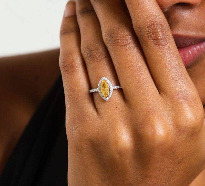 Fancy Yellow Diamond Engagement 1.08ct Ring