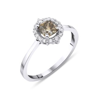 Greenish Fancy Yellow Diamond 0.89ct Ring