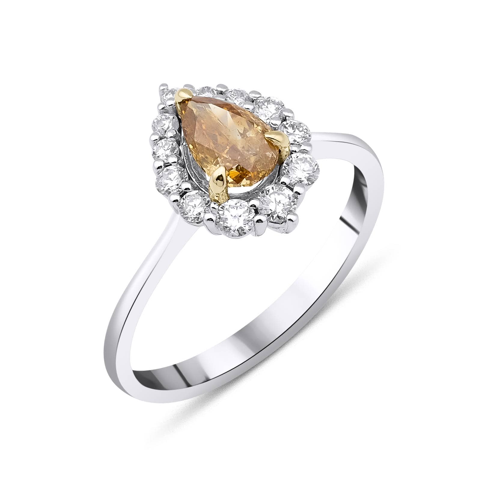 Fancy Orangish Yellow Diamond 1.05ct Ring