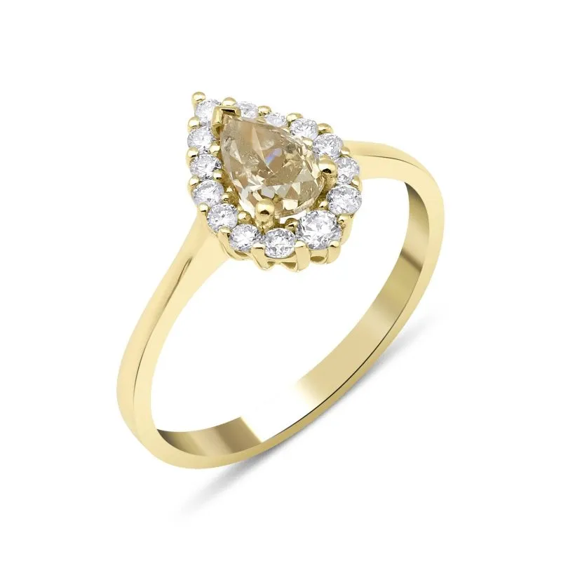 Fancy Yellow Diamond Engagement 0.96ct Ring