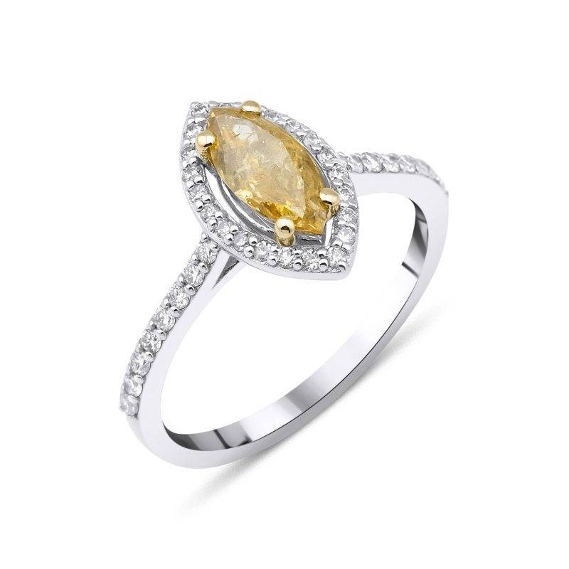 Fancy Yellow Diamond Engagement 1.08ct Ring