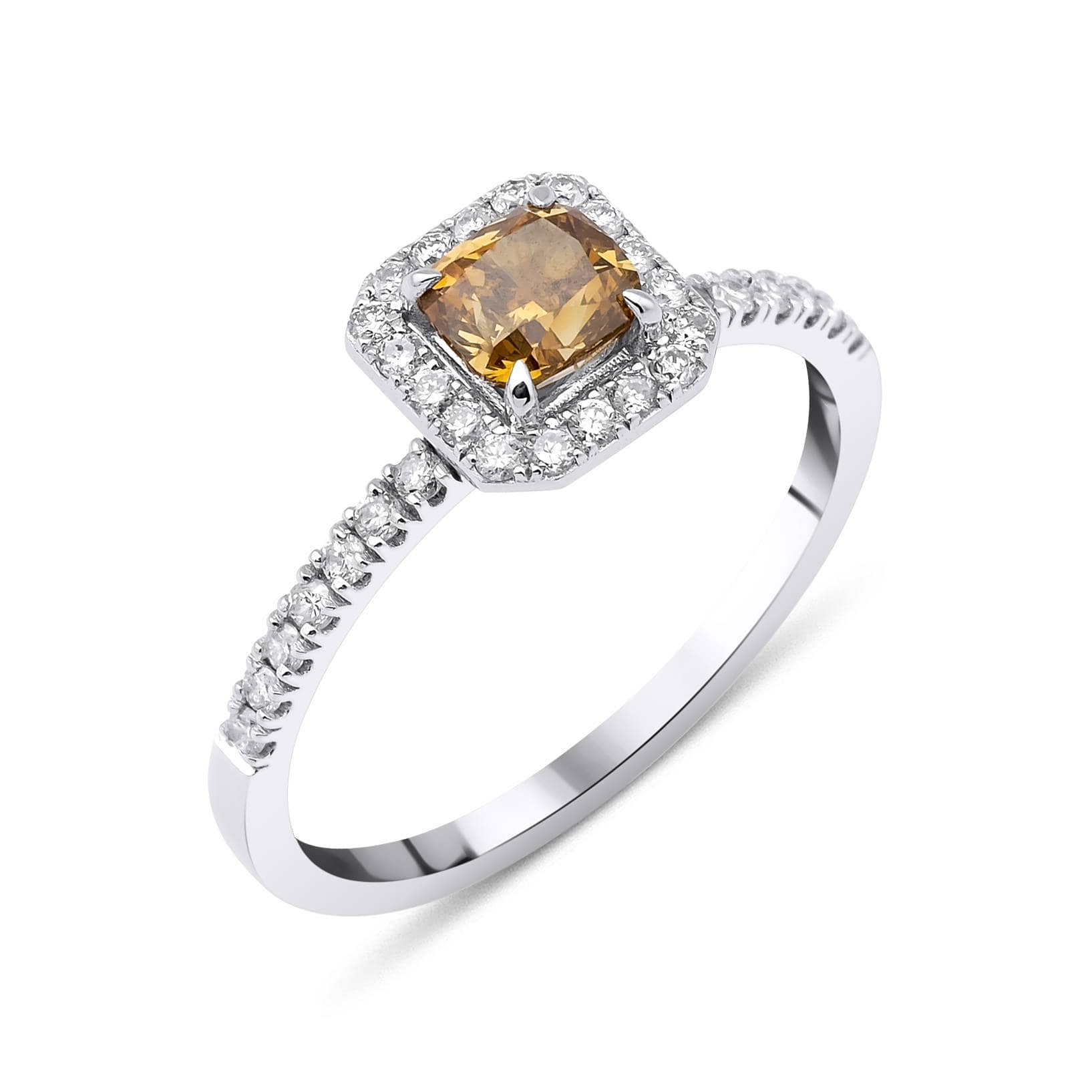 Fancy Orangish Brown Diamond 0.95ct Ring