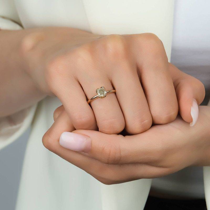 Fancy Gray Diamond Engagement 0.76ct Ring