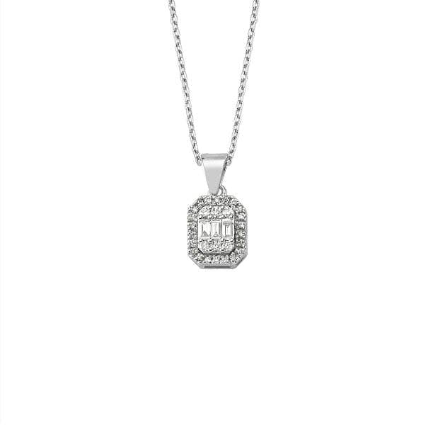 Baguette Diamond  0.15ct Necklace