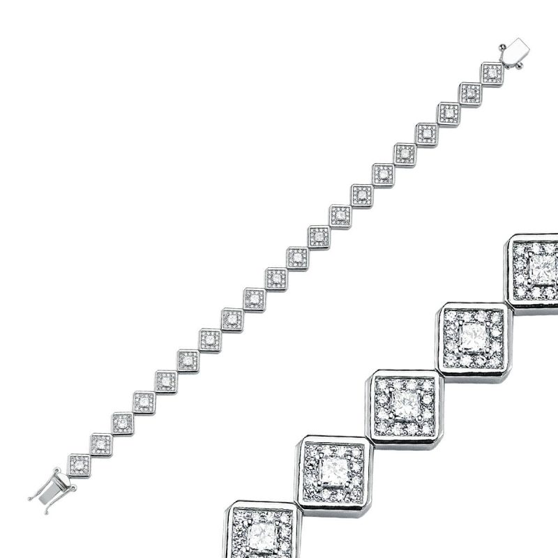 Princess Diamond 3.20ct Bracelet