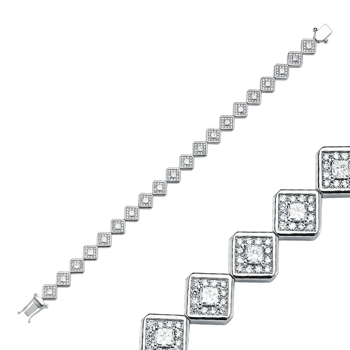 Princess Diamond 3.20ct Bracelet