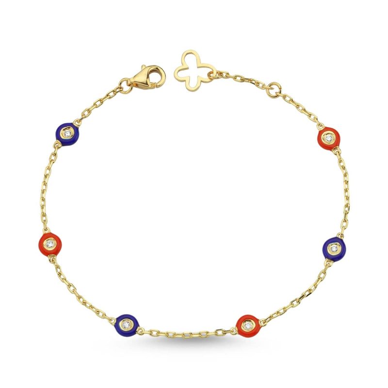 Dainty Diamond Enamel 0.15ct Bracelet