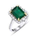 Emerald And Diamond Engagement 3.88ct Ring