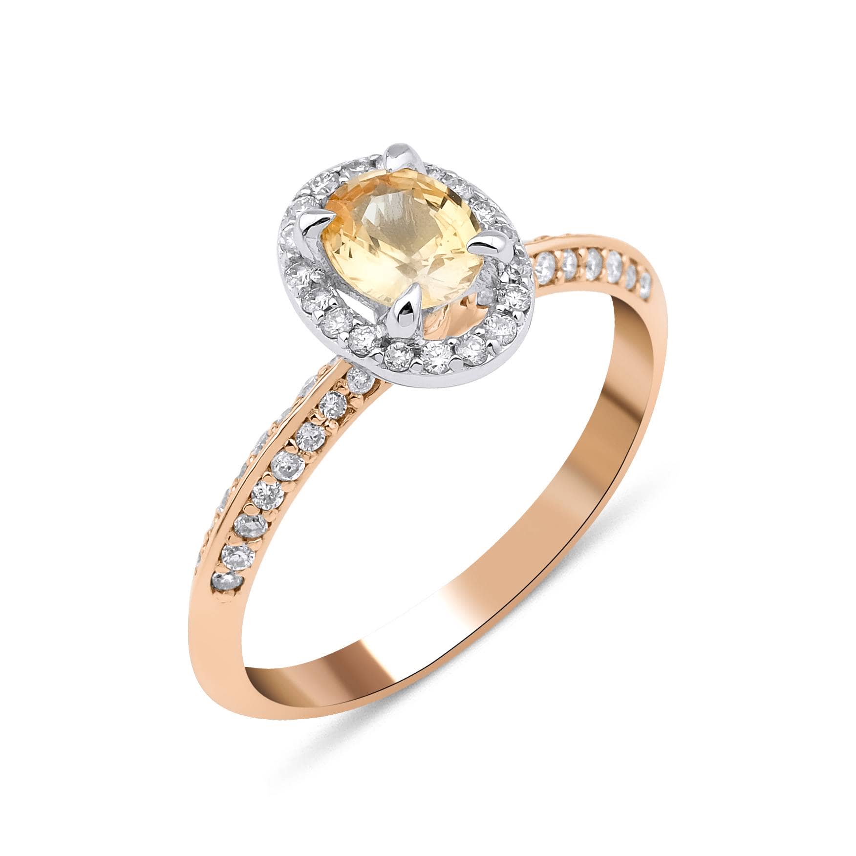 Ceylon Yellow Sapphire And Diamond 0.84ct Ring
