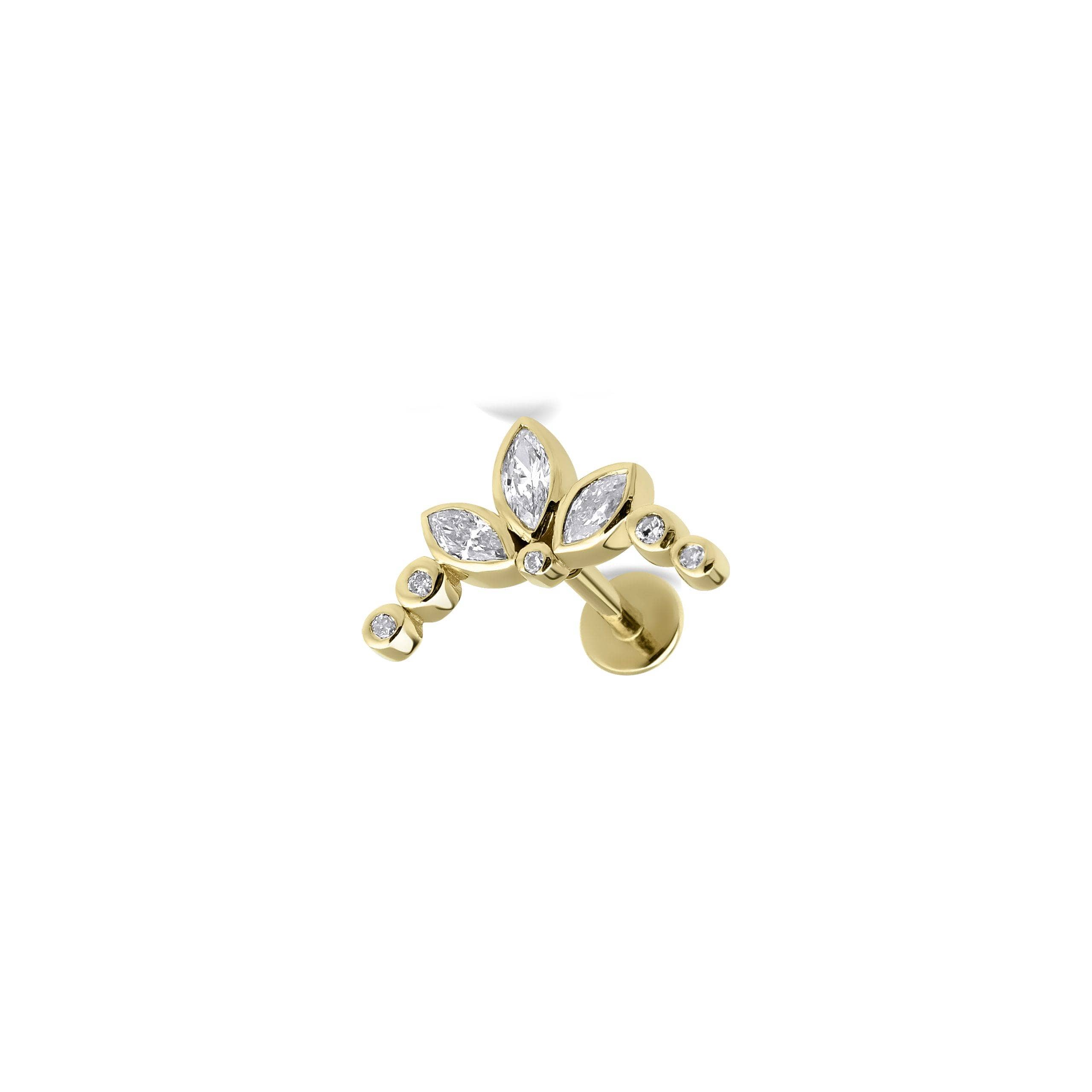 14k Solid Gold And Diamond 0.34ct Piercing