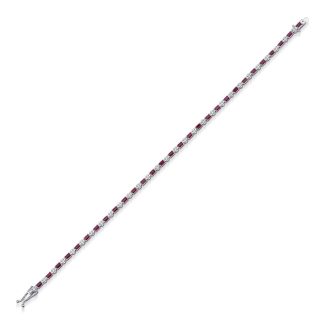 Ruby And Diamond Tennis 2.15ct Bracelet