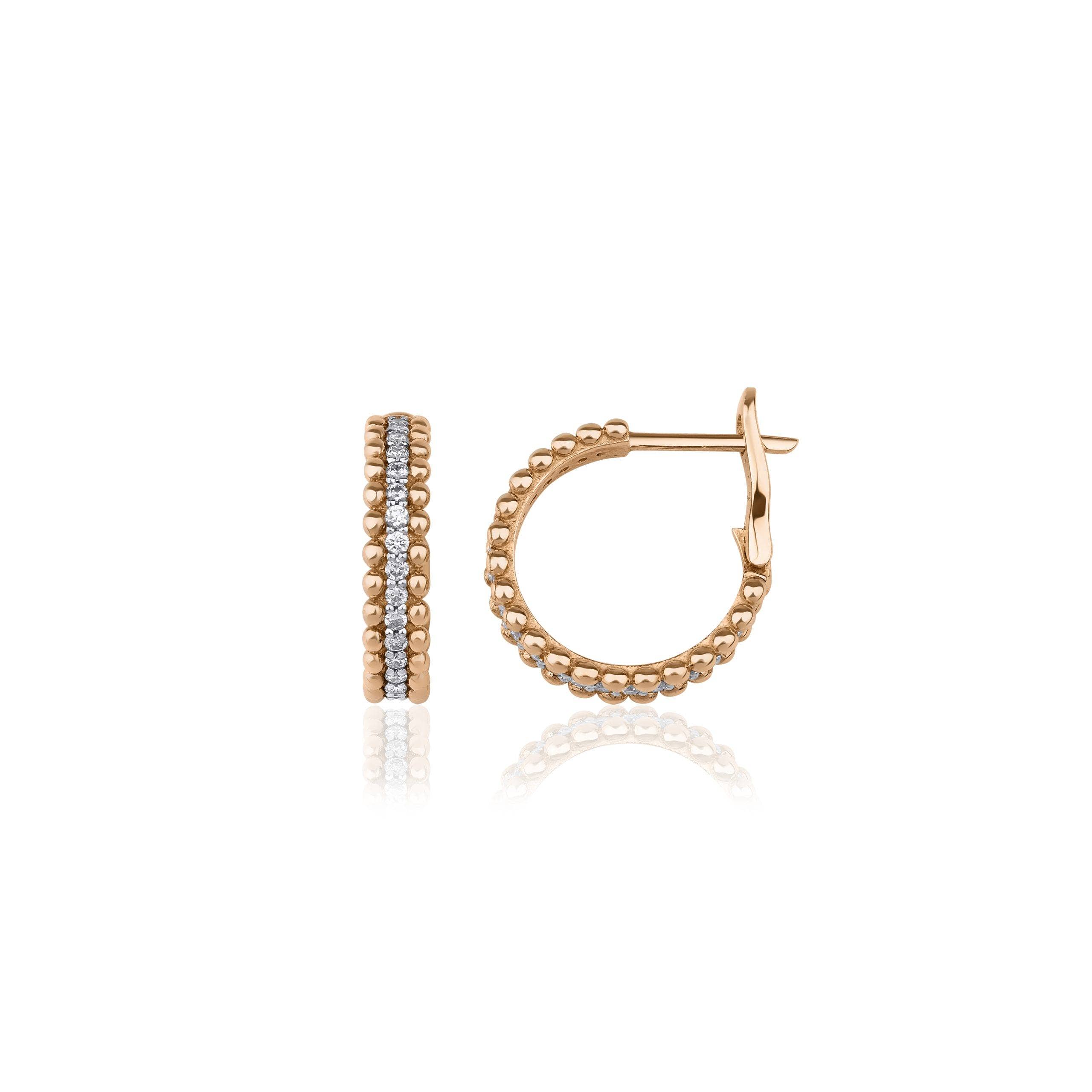 Diamond And Solid Gold Huggie 0.54ct Hoops