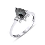 Salt & Pepper Pear Diamond 1.14ct Ring