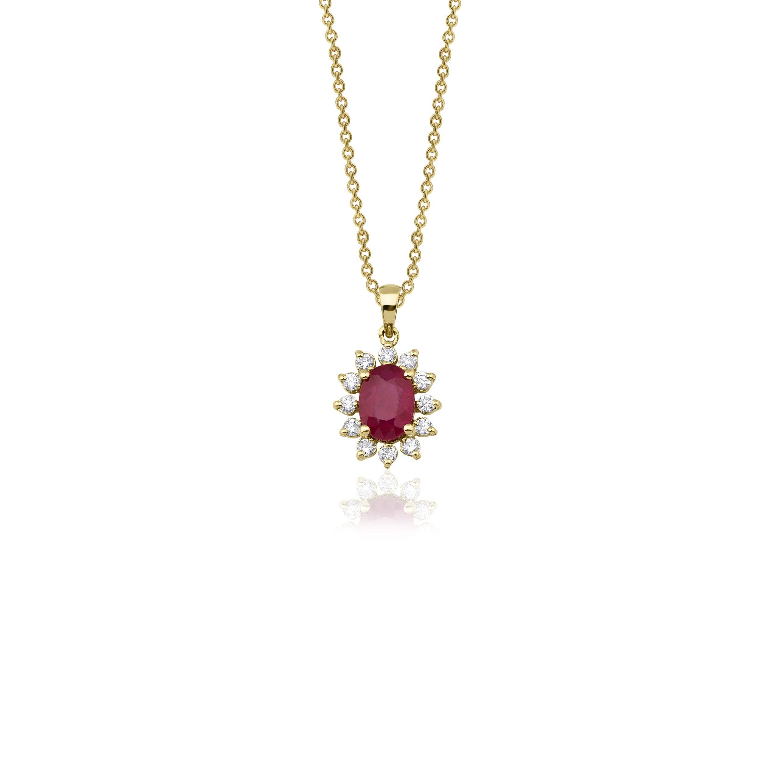 Ruby And Diamond 0.98ct Necklace