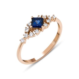 Dainty Diamond & Topaz 0.62ct Ring