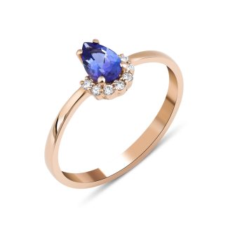 Minimal Tanzanite And Diamond 0.50ct Ring