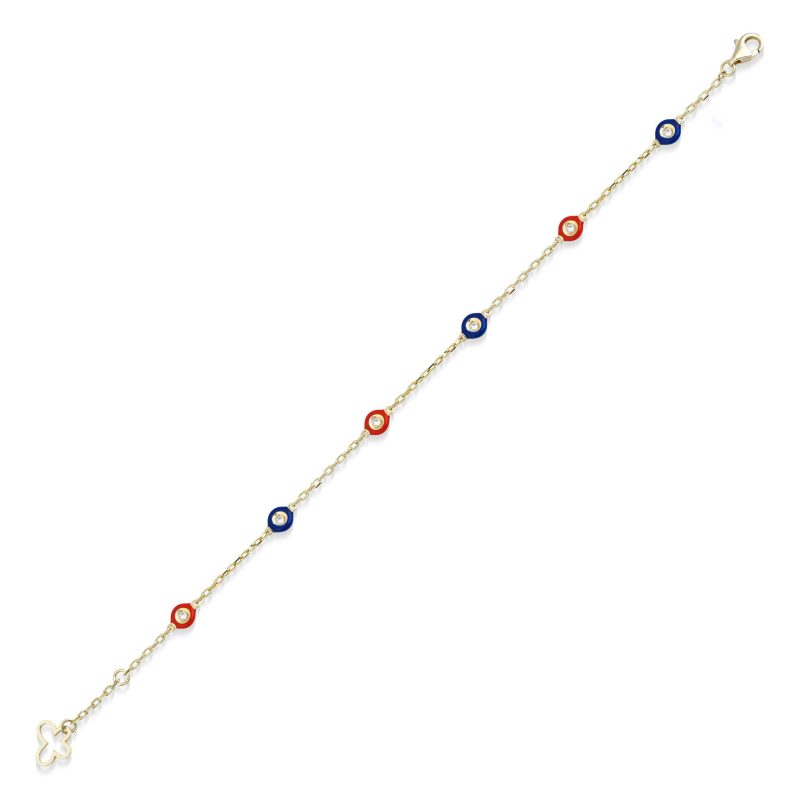 Dainty Diamond Enamel 0.15ct Bracelet