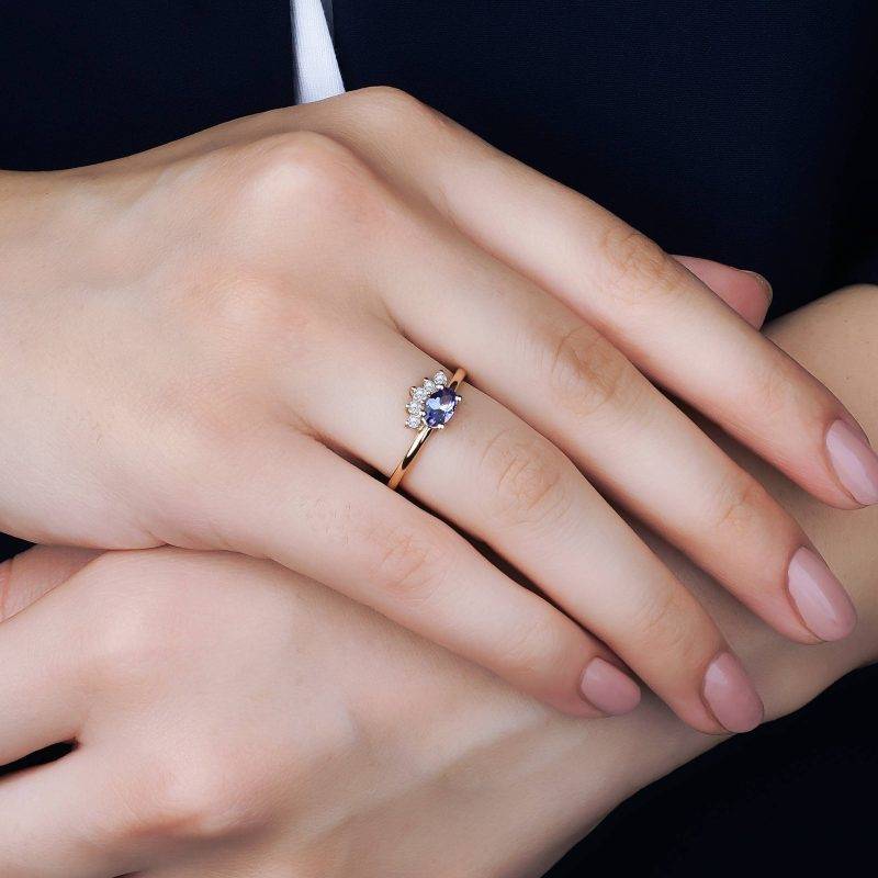 Dainty Tanzanite And Diamond 0.52ct Ring