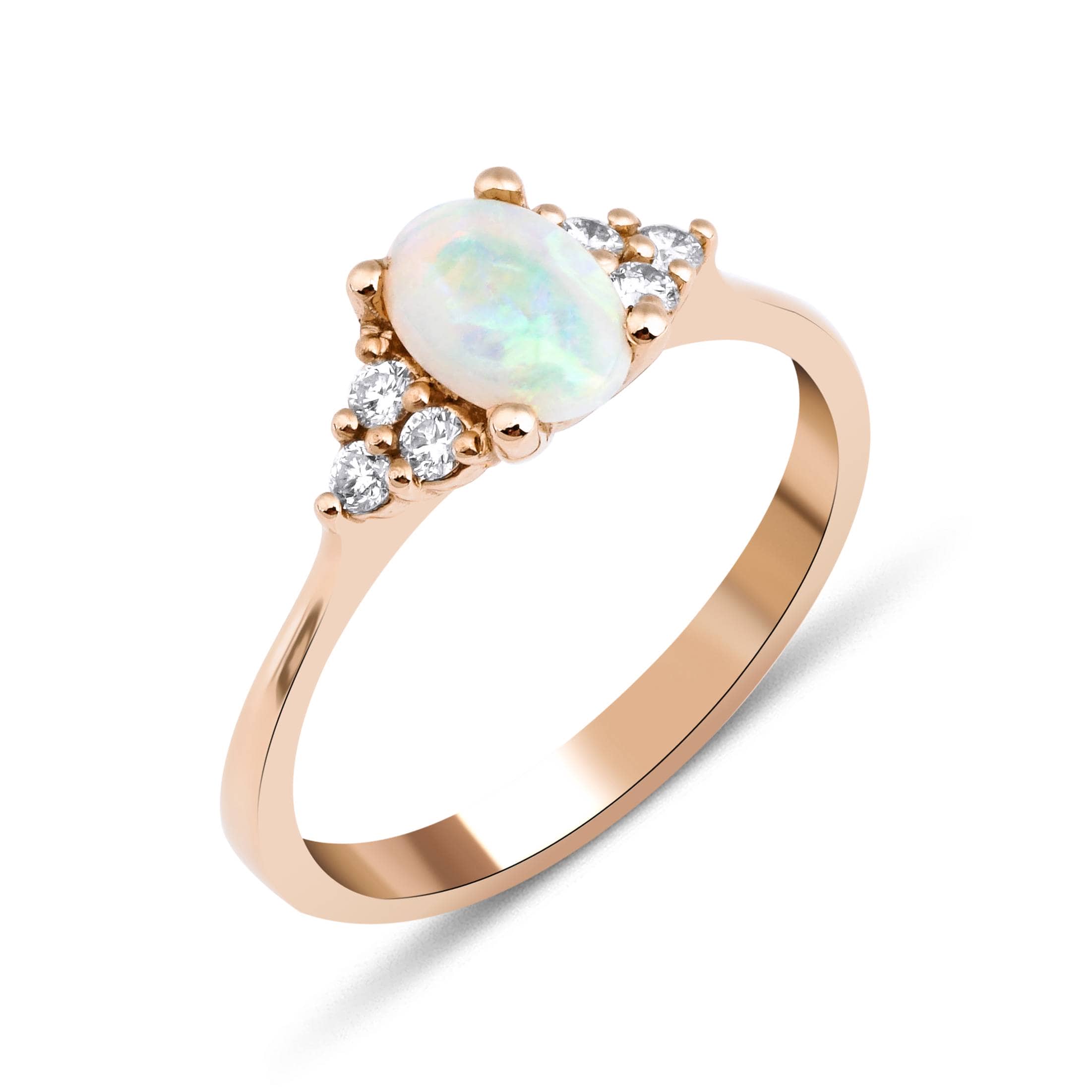 Dainty Opal And Diamond 1.35ct Ring