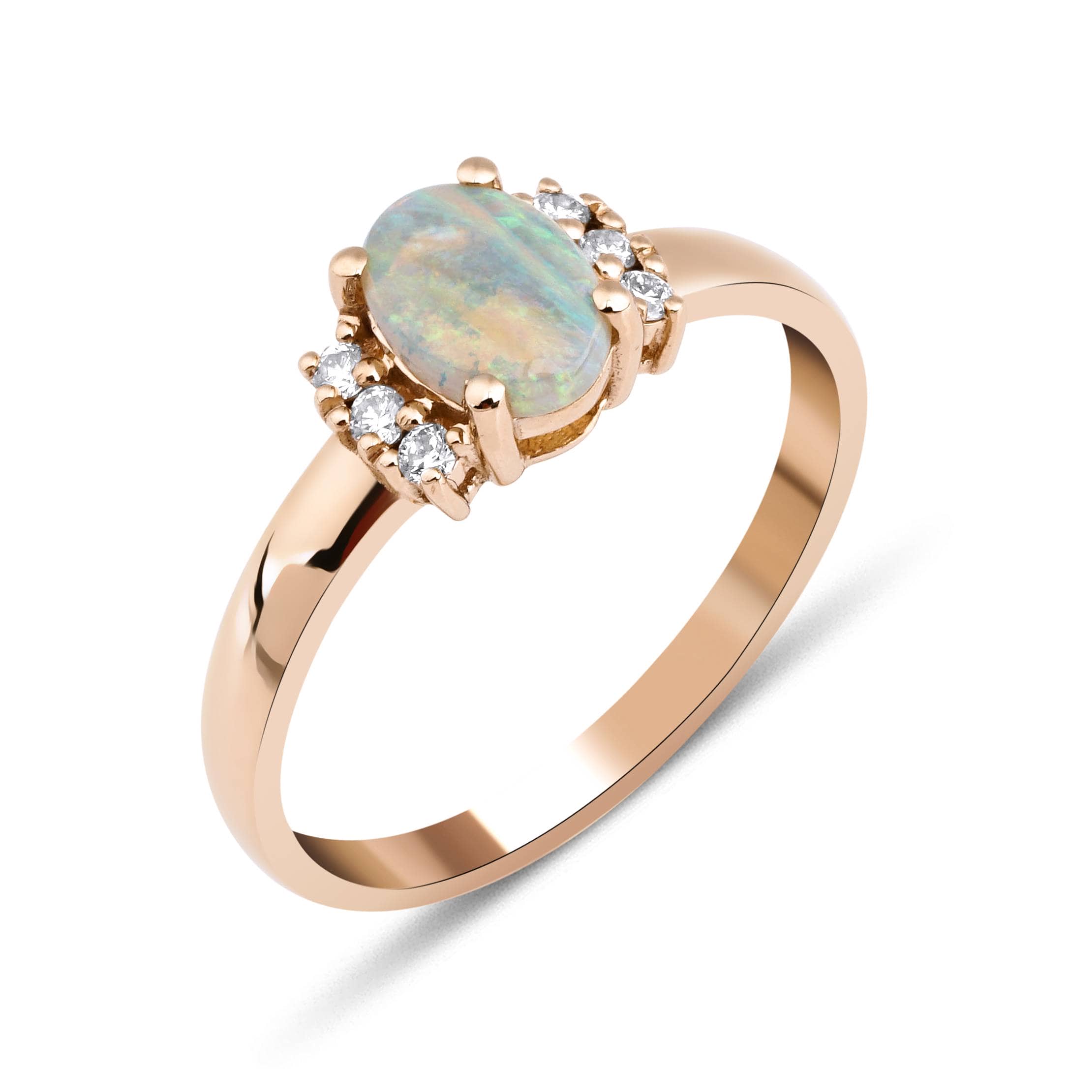 Opal And Diamond Engagement 1.10ct Ring