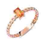 Orange Sapphire Solid Chain 0.40ct Ring