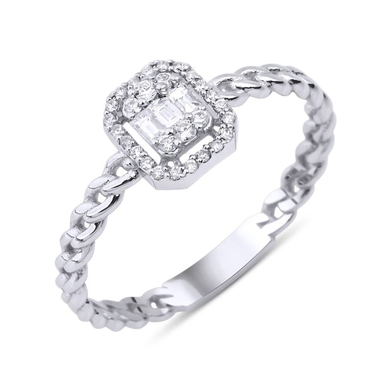 Dainty Baguette Diamond And Gold 0.15ct Ring