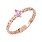 Pink Sapphire Solid Chain 0.35ct Ring