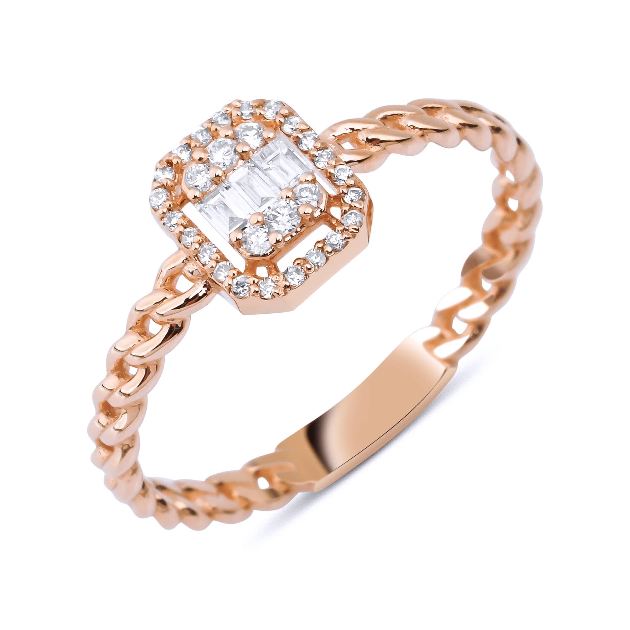 Dainty Baguette Diamond And Gold 0.15ct Ring