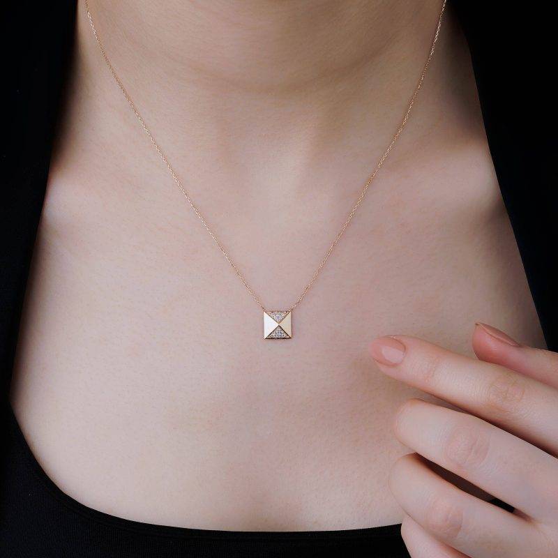 Diamond Pyramid 0.10ct Necklace