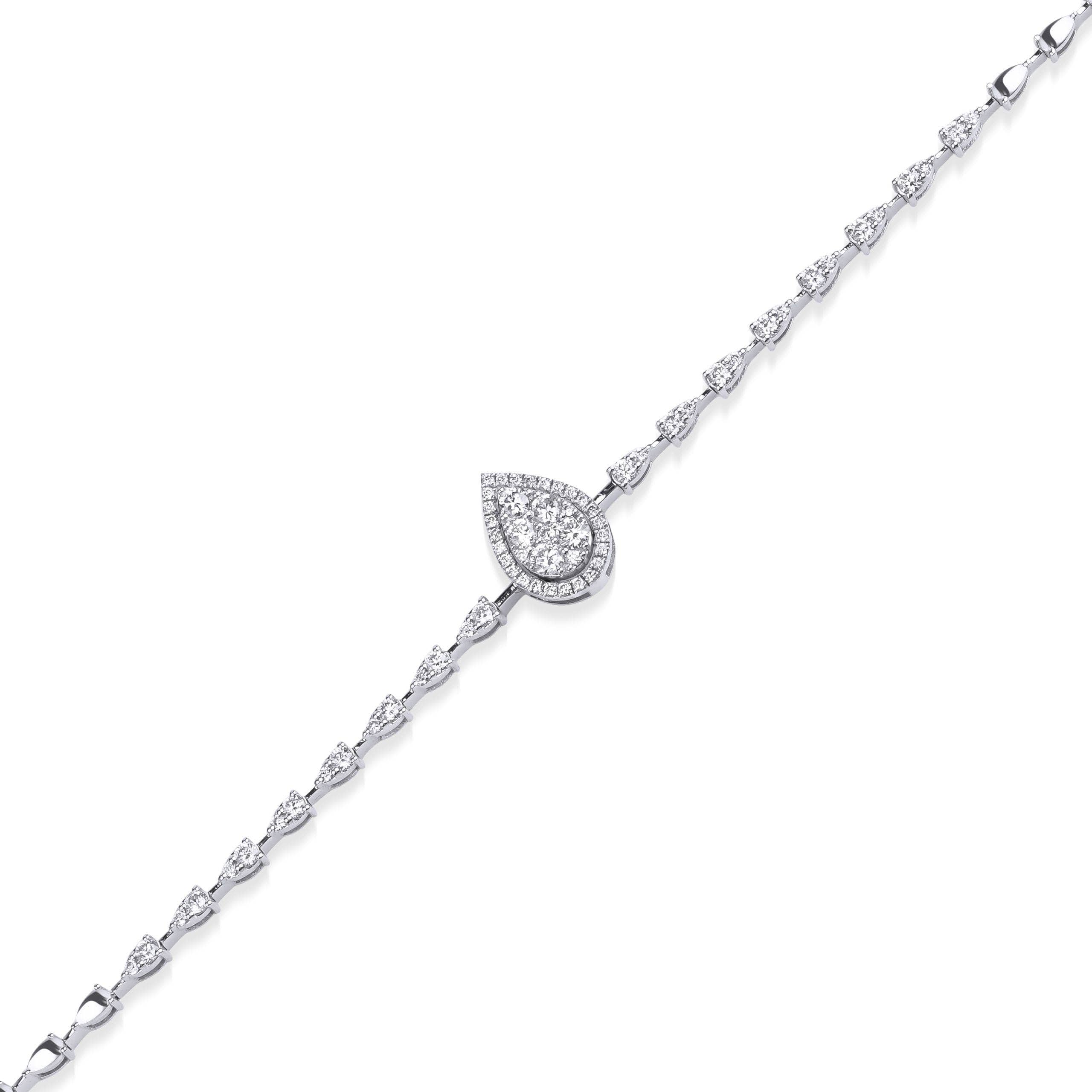 Pear Diamond Cluster 0.60ct Bracelet